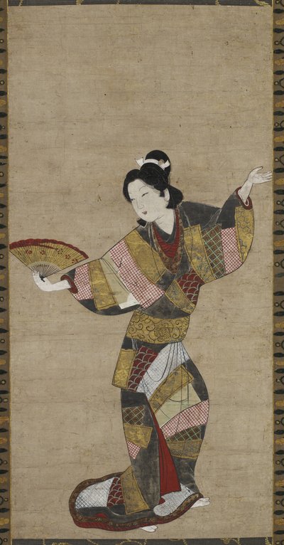 Dancer with Fan, c. 1640-1650 by Japanese School
